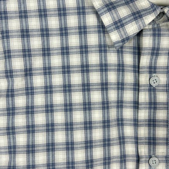 Outdoor Research Shirt Mens XL Blue Check Camp Trail Hike Button Up Seapine - Picture 5 of 13